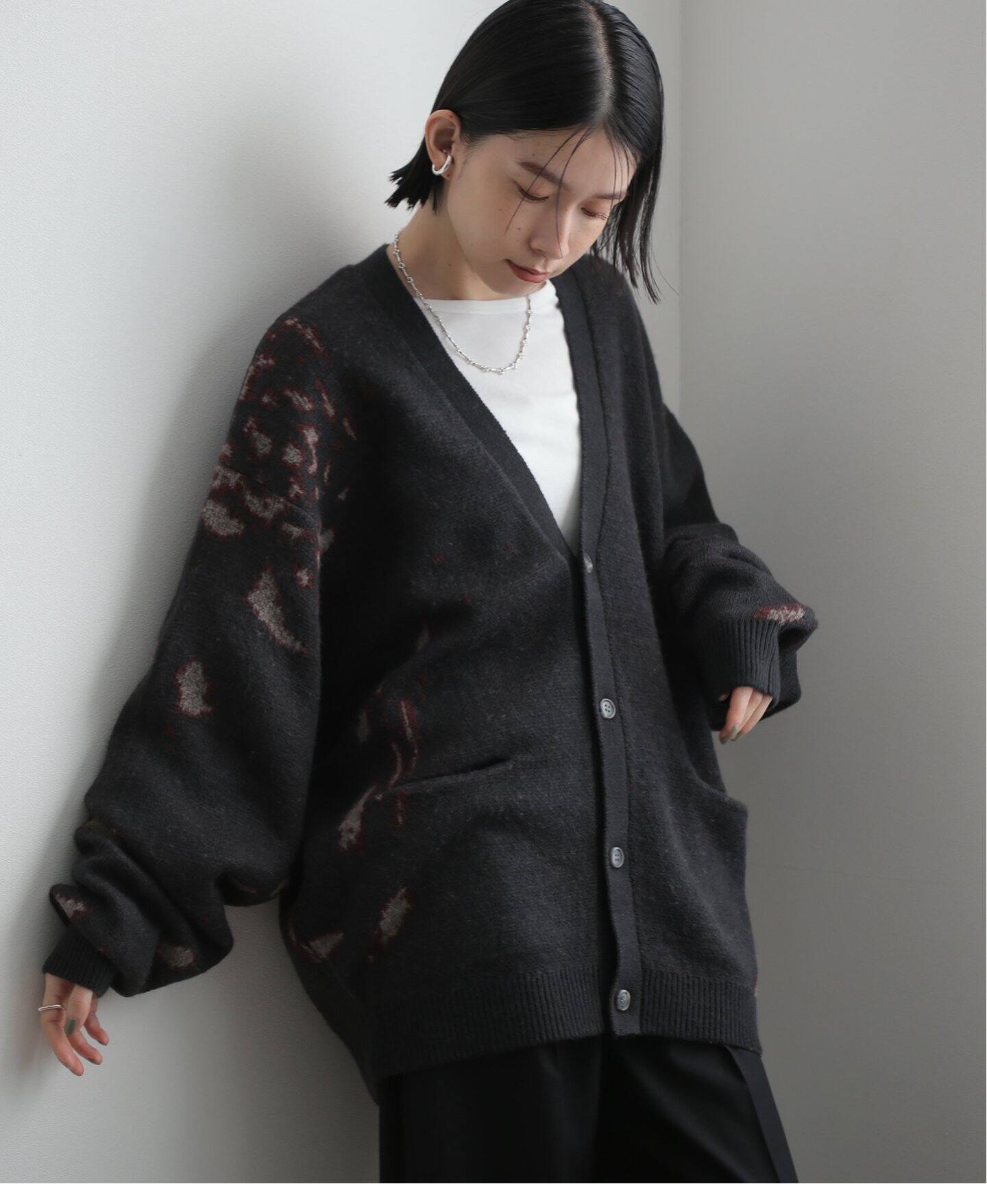 BAL JACQUARD WOOL CARDIGAN BAL-2123 (UNISEX)（カーディガン  