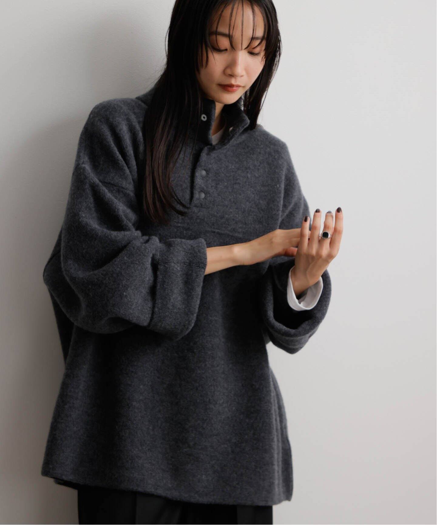 Blanc YM Wool Fleece Snap Pullover BL-24A-WFSP (UNISEX)（ニット 