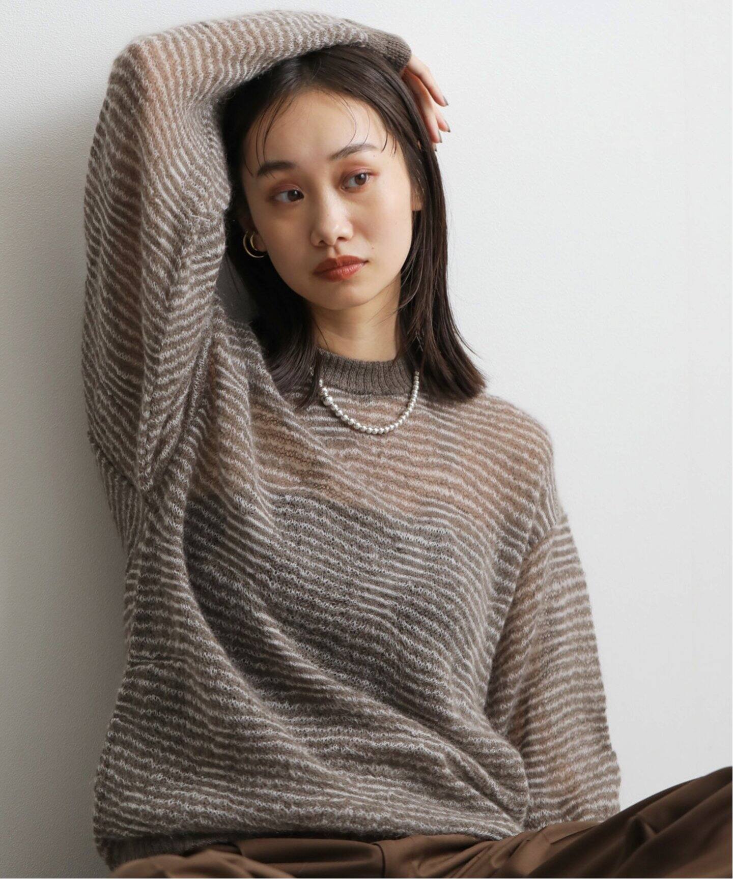 Blanc YM Crazy Border MohairMiX Knit (UNISEX)（ニット／セーター  