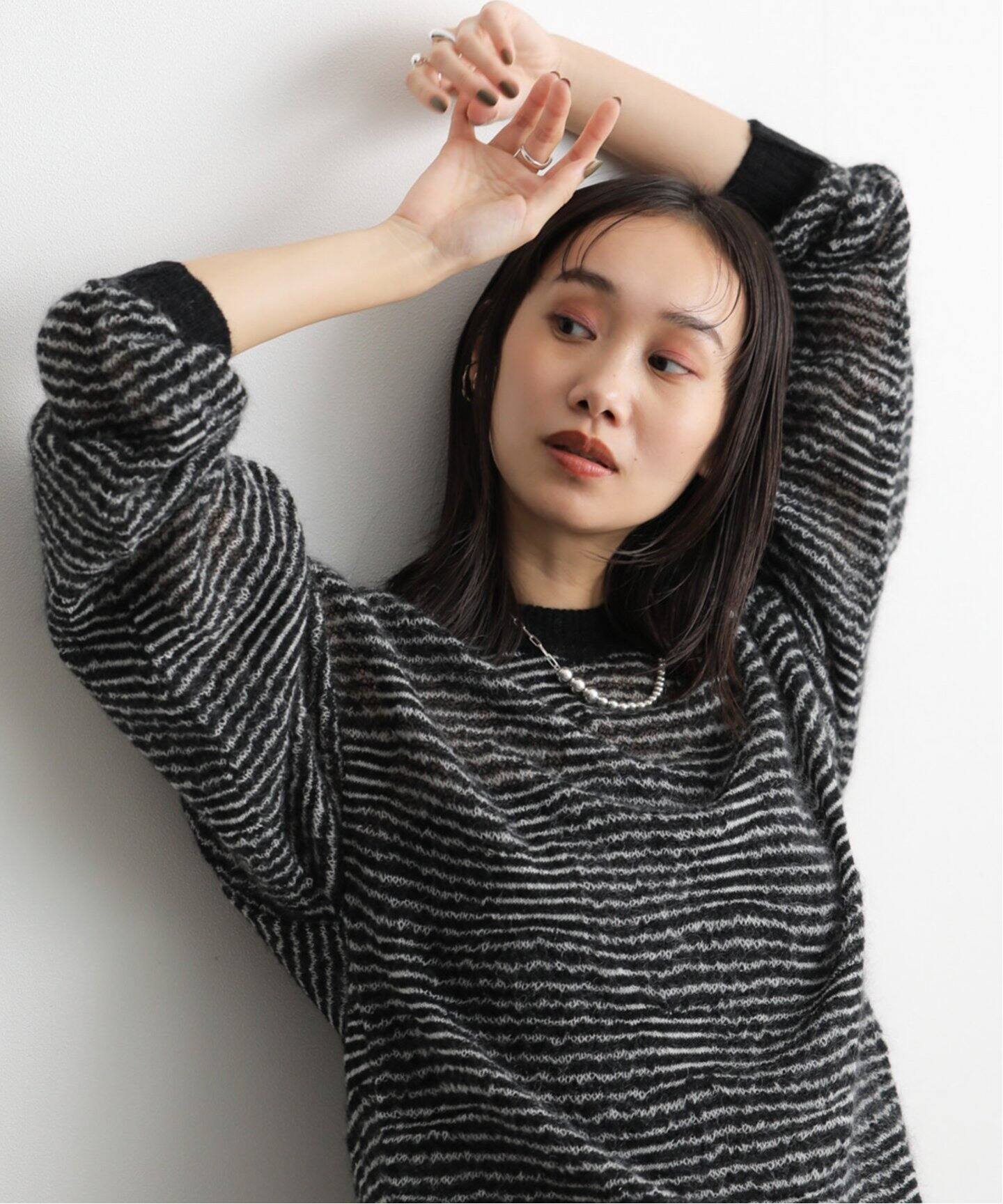 Blanc YM Crazy Border MohairMiX Knit (UNISEX)（ニット／セーター  