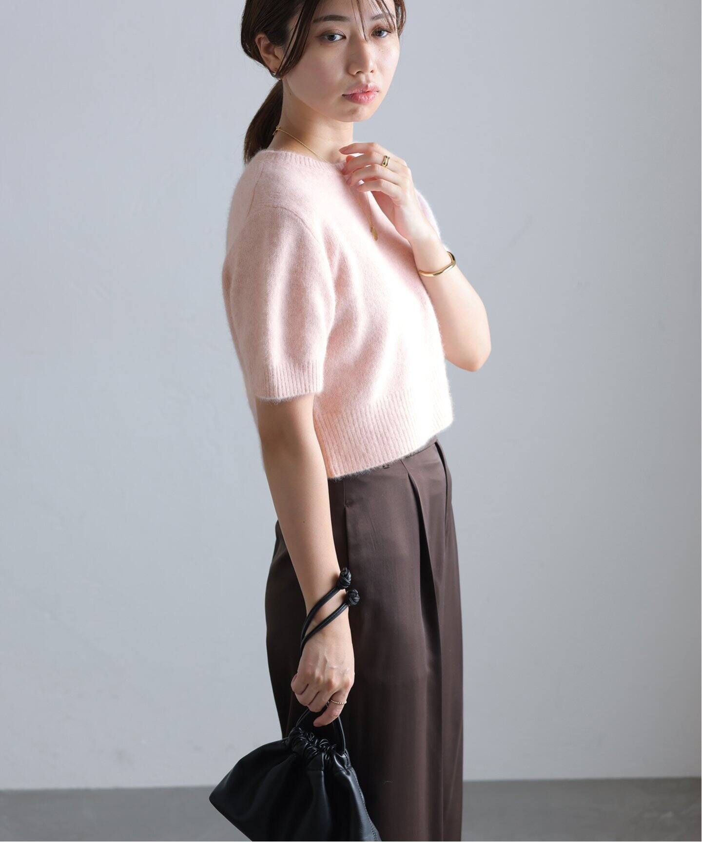 FOX混半袖プルオーバー（ニット／セーター）｜La Totalite（ラ