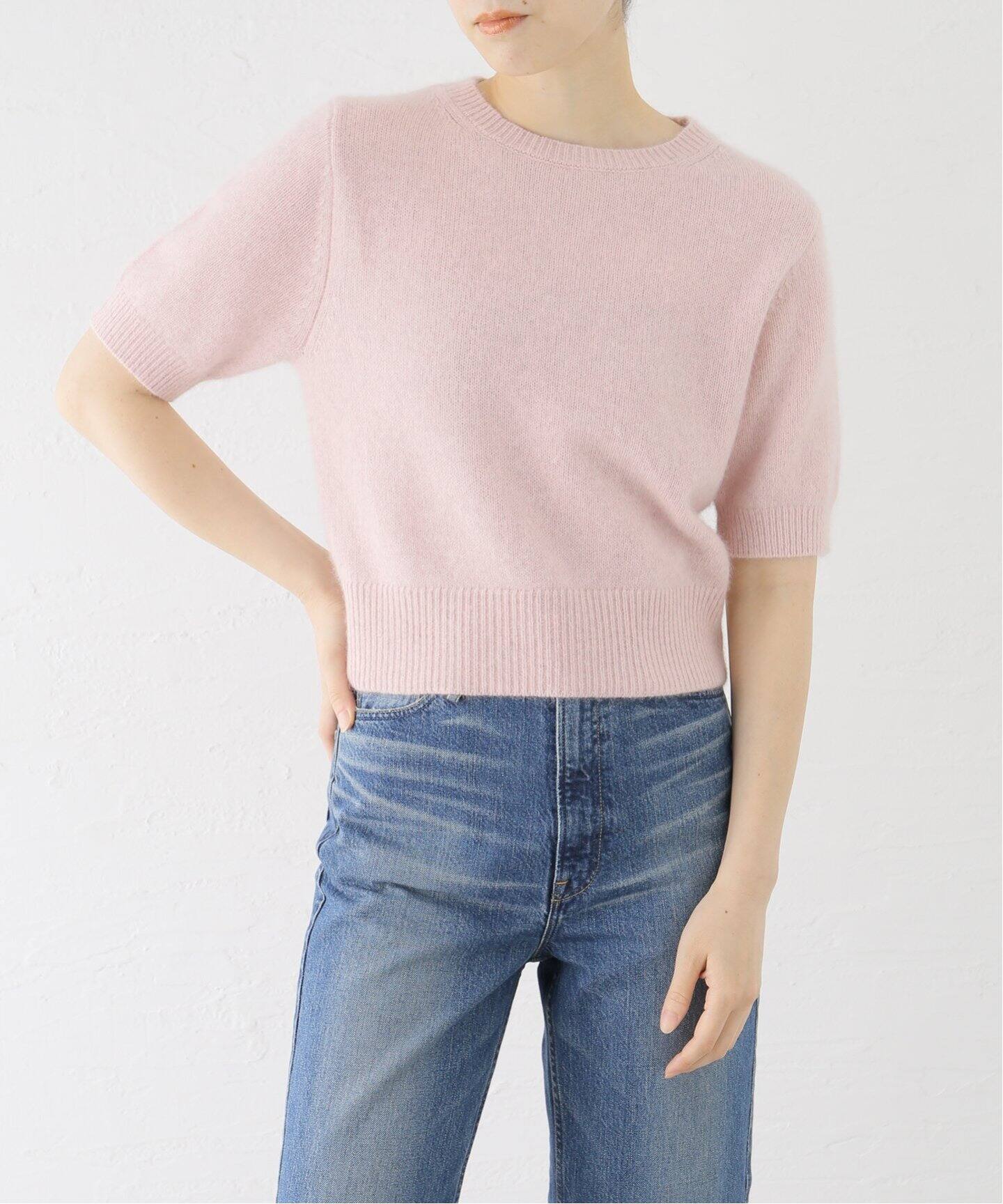 日本製ラスト１着 ウール混ニットＴシャツ半袖ニット 新品未使用 私物放出 FOX混半袖プルオーバー（ニット／セーター）｜La Totalite（ラ