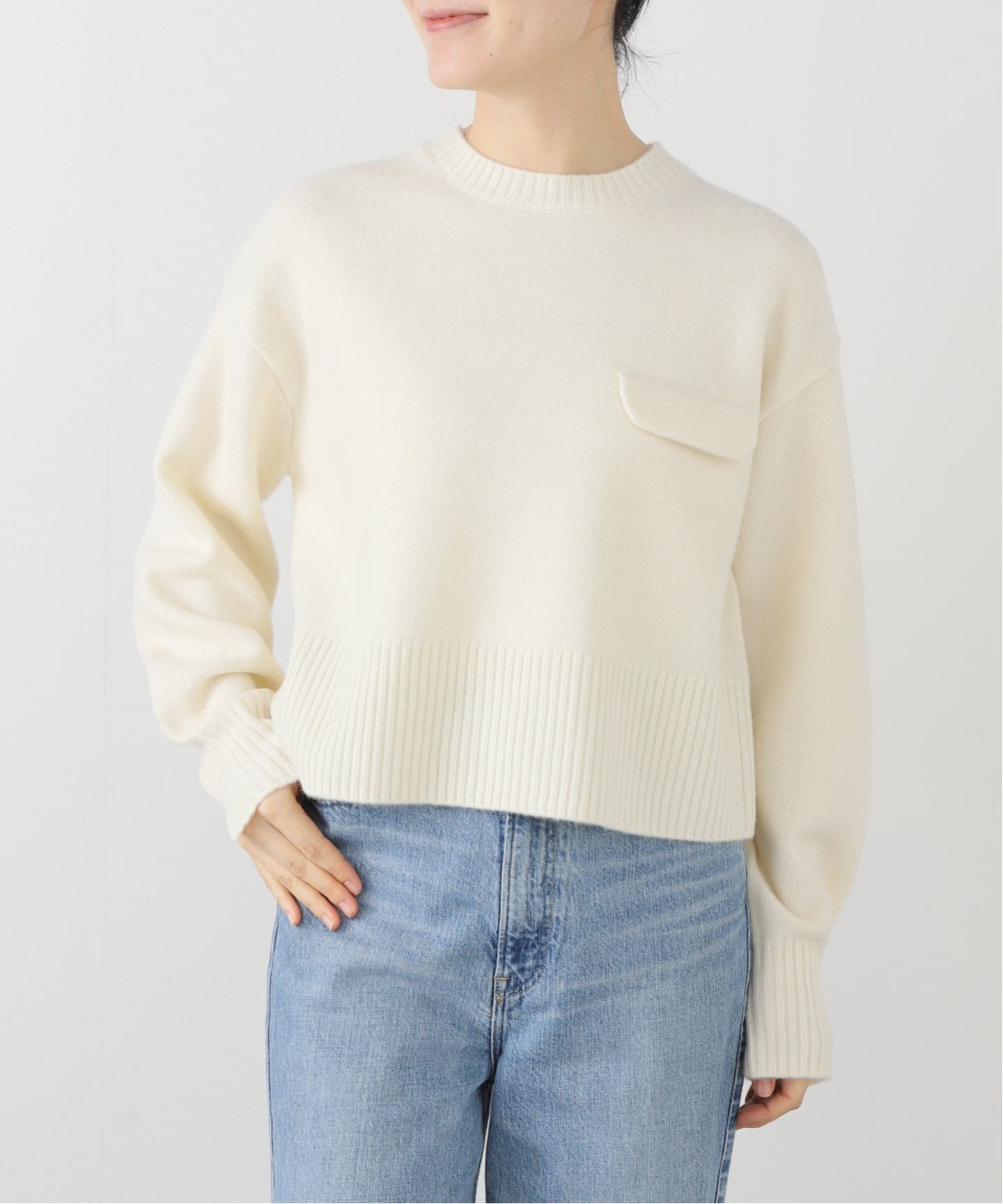 人気のクリスマスアイテムがいっぱい！ ウールカシミヤフラップニット（ニット／セーター）｜La トップス