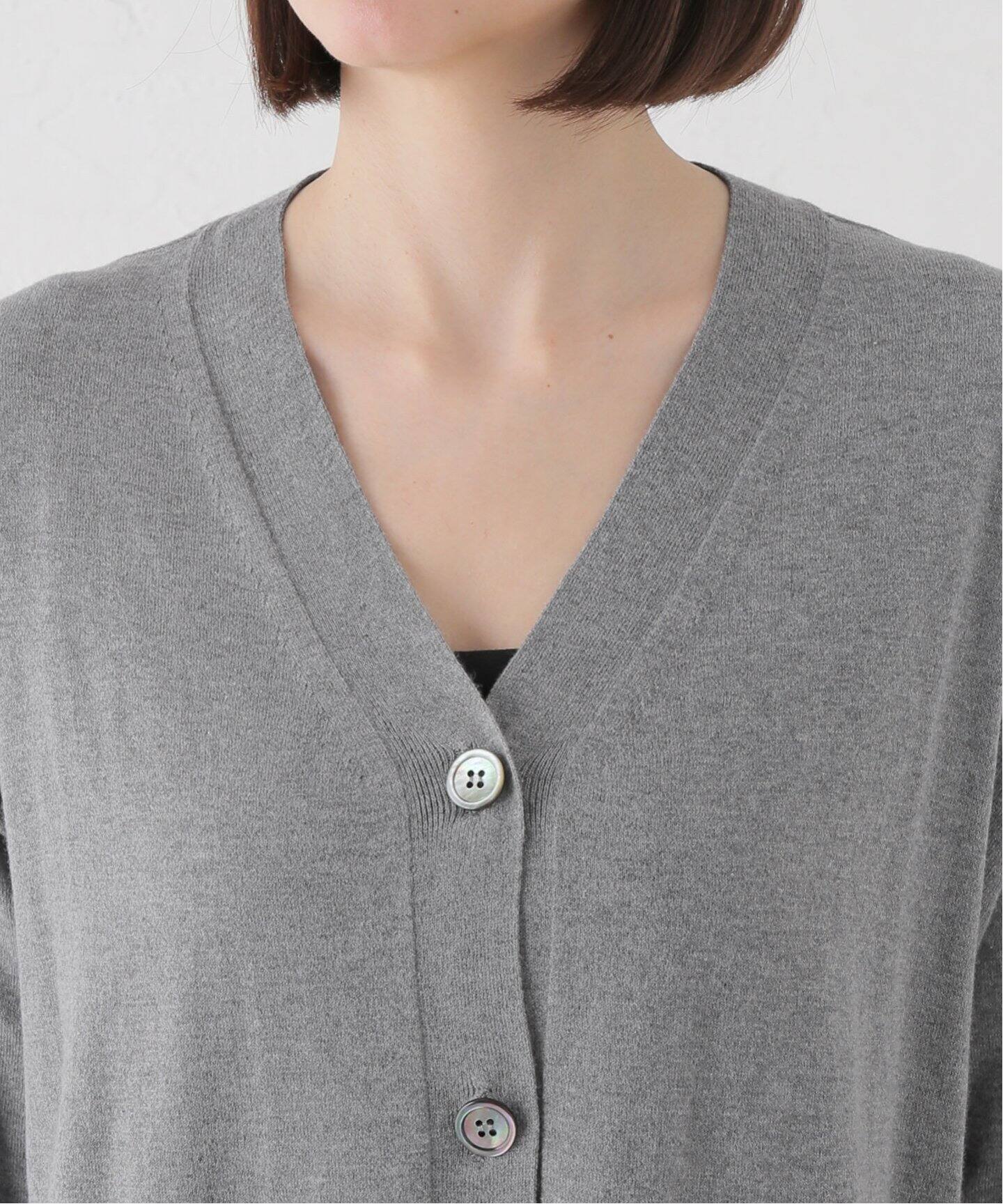 ウォッシャブルワイドVネックカーディガン（カーディガン）｜La  