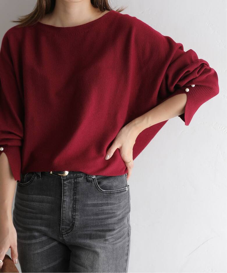 ドルマン袖パールプルオーバー（ニット／セーター）｜La Totalite（ラ  