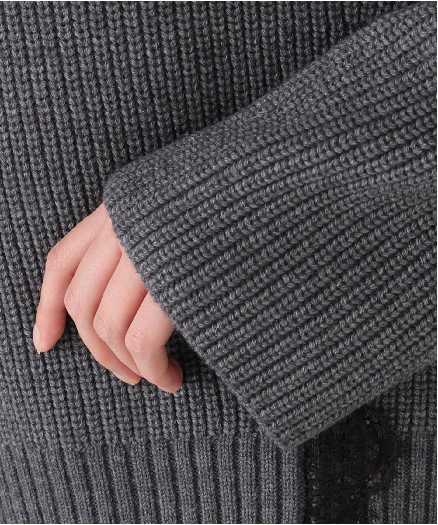 レースVネックプルオーバー（ニット／セーター）｜La Totalite