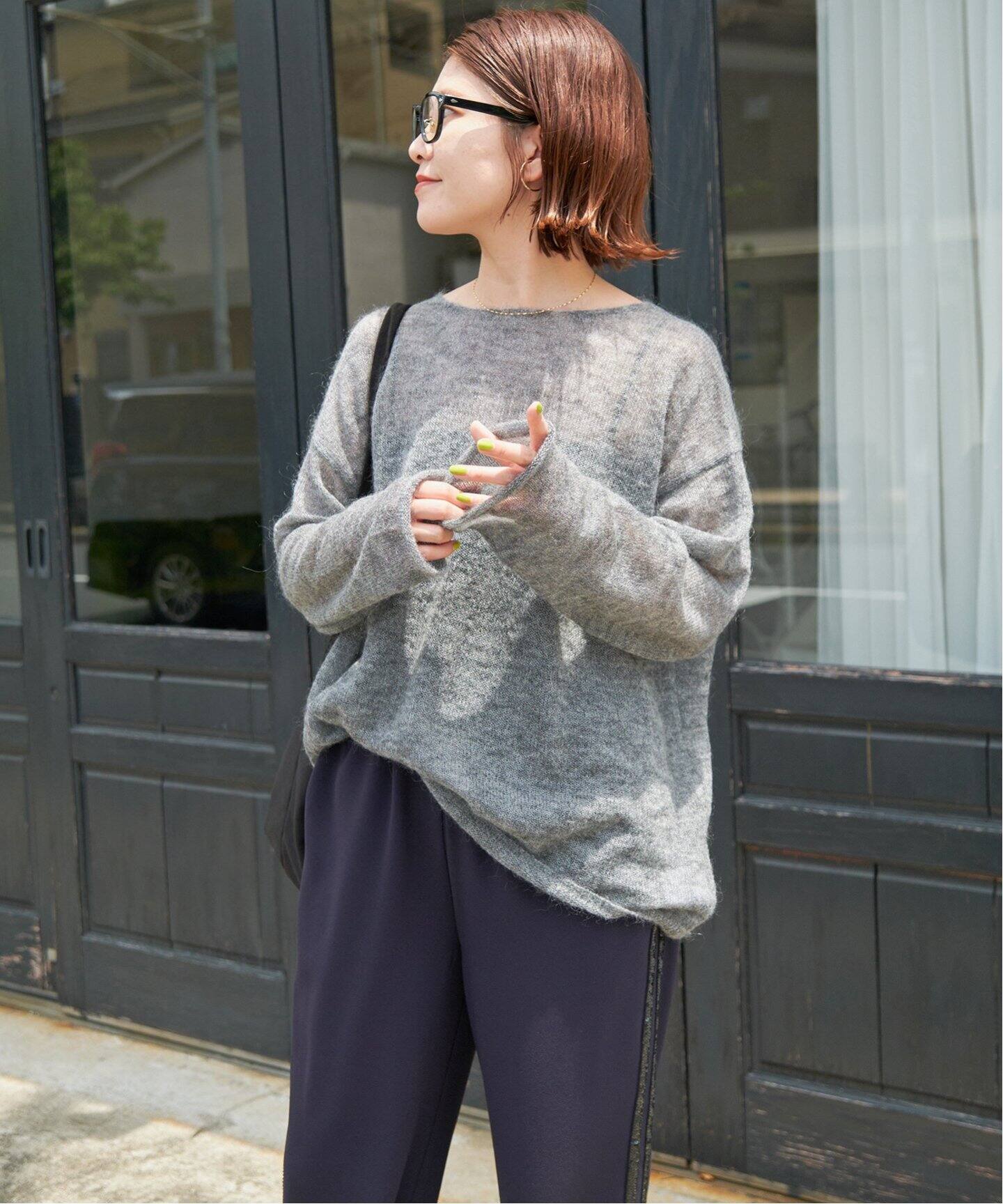 【2024AW】Spick & Span ルーズモヘヤMIXボートネックニット 追加》ルーズモヘヤMIXボートネックニット（ニット／セーター