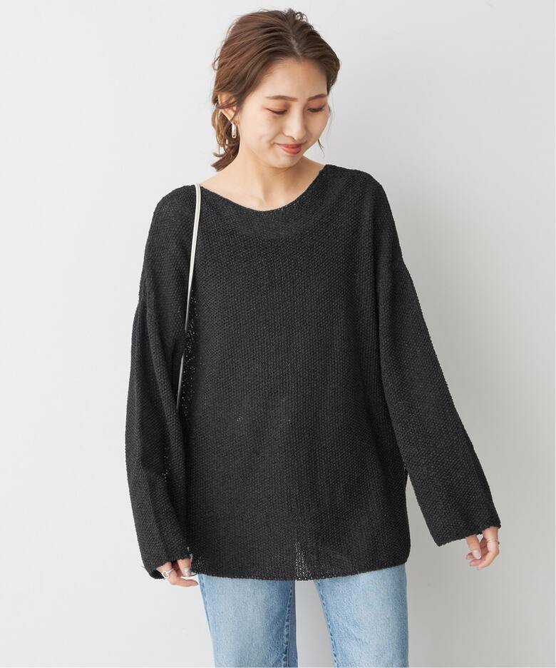 カノコ編みペーパーヤーン2WAYルーズニット（ニット／セーター 