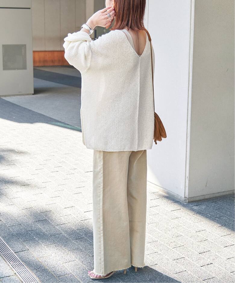 カノコ編みペーパーヤーン2WAYルーズニット（ニット／セーター 