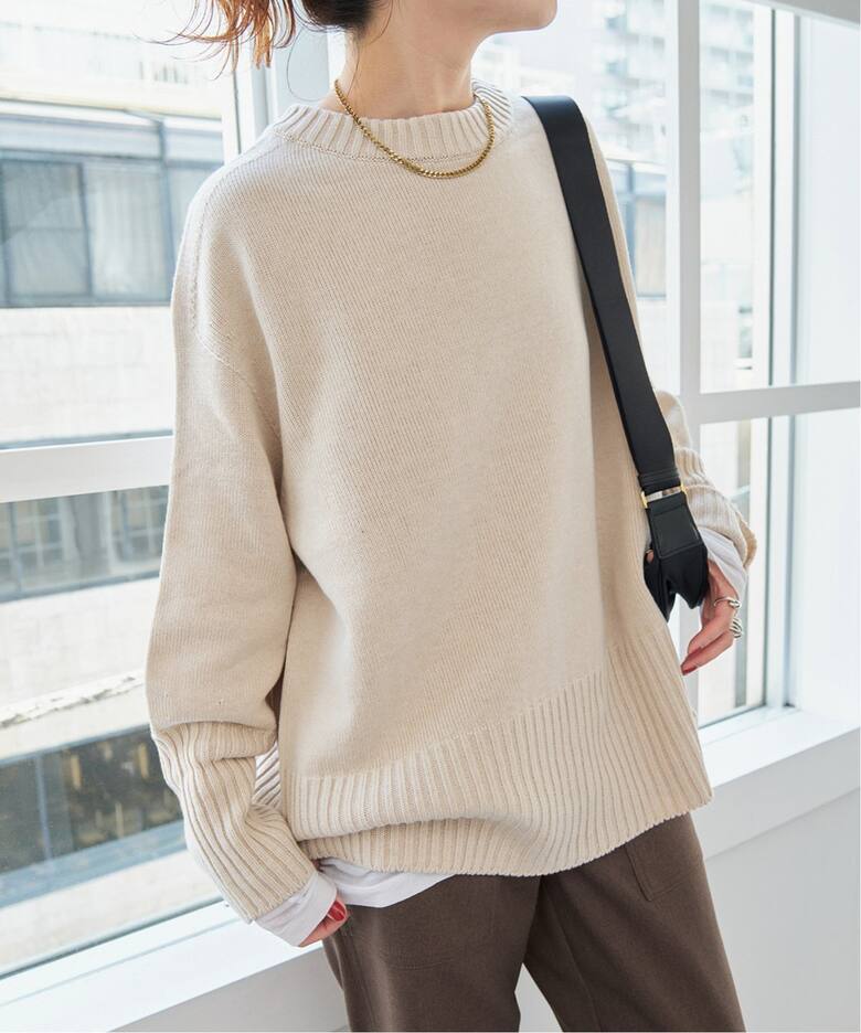 スピックアンドスパンロングリブプルオーバー - 長袖 