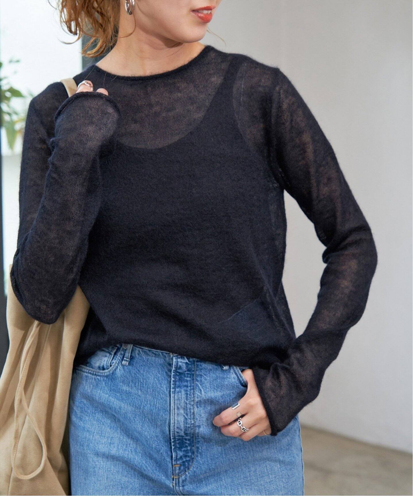 キッドモヘヤMIX シアーニットプルオーバー（ニット／セーター 