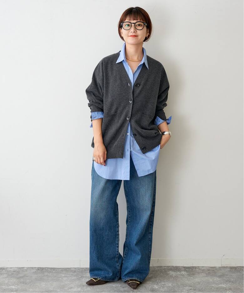 ≪WEB+一部店舗限定追加≫ダブルジャガード ビッグカーディガン  