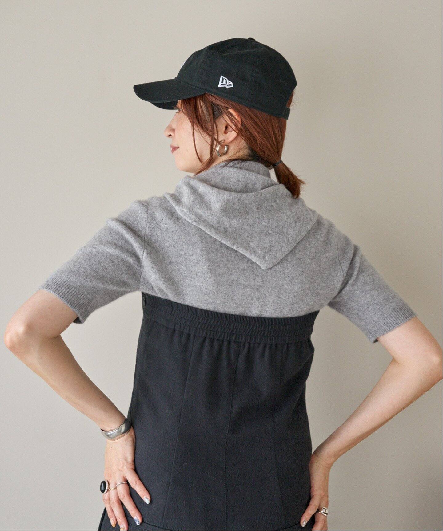 Spick&Span / 24AW/カミシヤコンパクトハーフスリーブニット/one/カシミア/IVO/24080200-5200-3-0 カシミヤ コンパクト ハーフスリーブニット（ニット／セーター