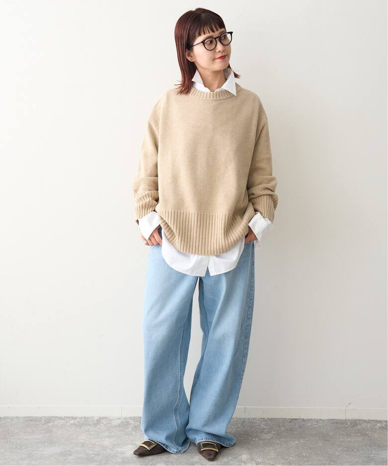 ≪WEB+一部店舗限定追加≫バルキーヤーン ロングリブ プルオーバー 