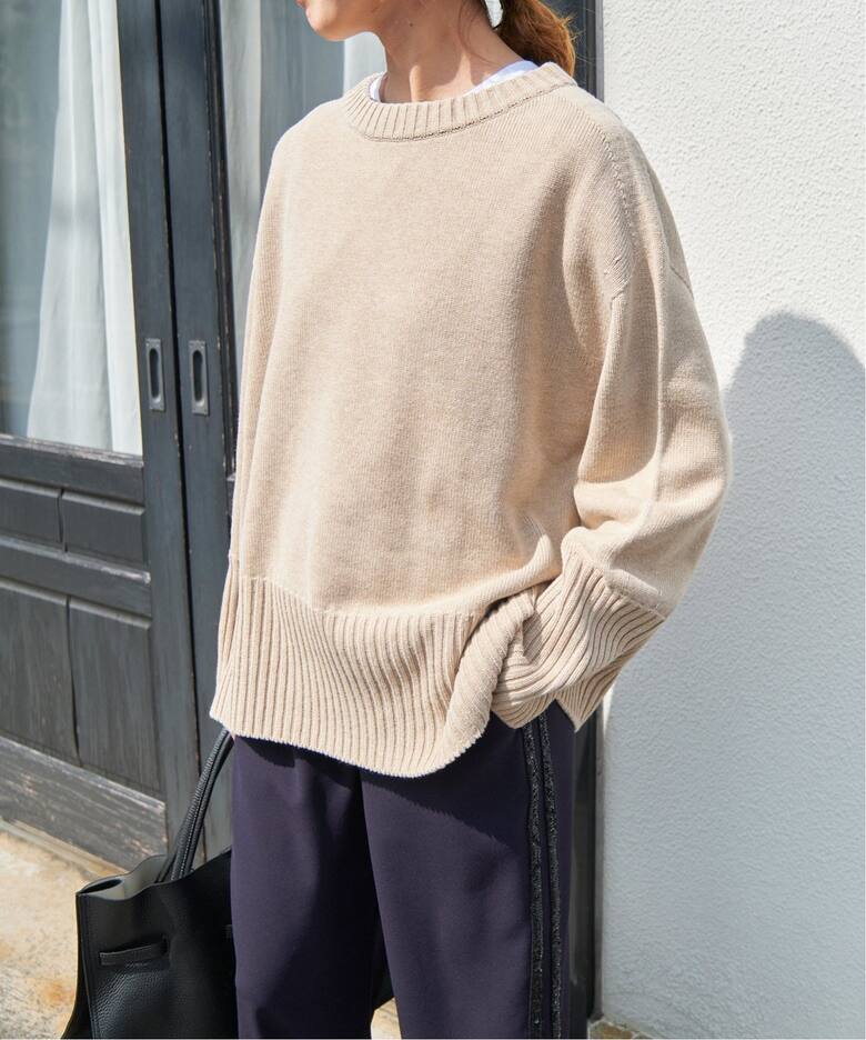 ≪WEB+一部店舗限定追加≫バルキーヤーン ロングリブ プルオーバー 