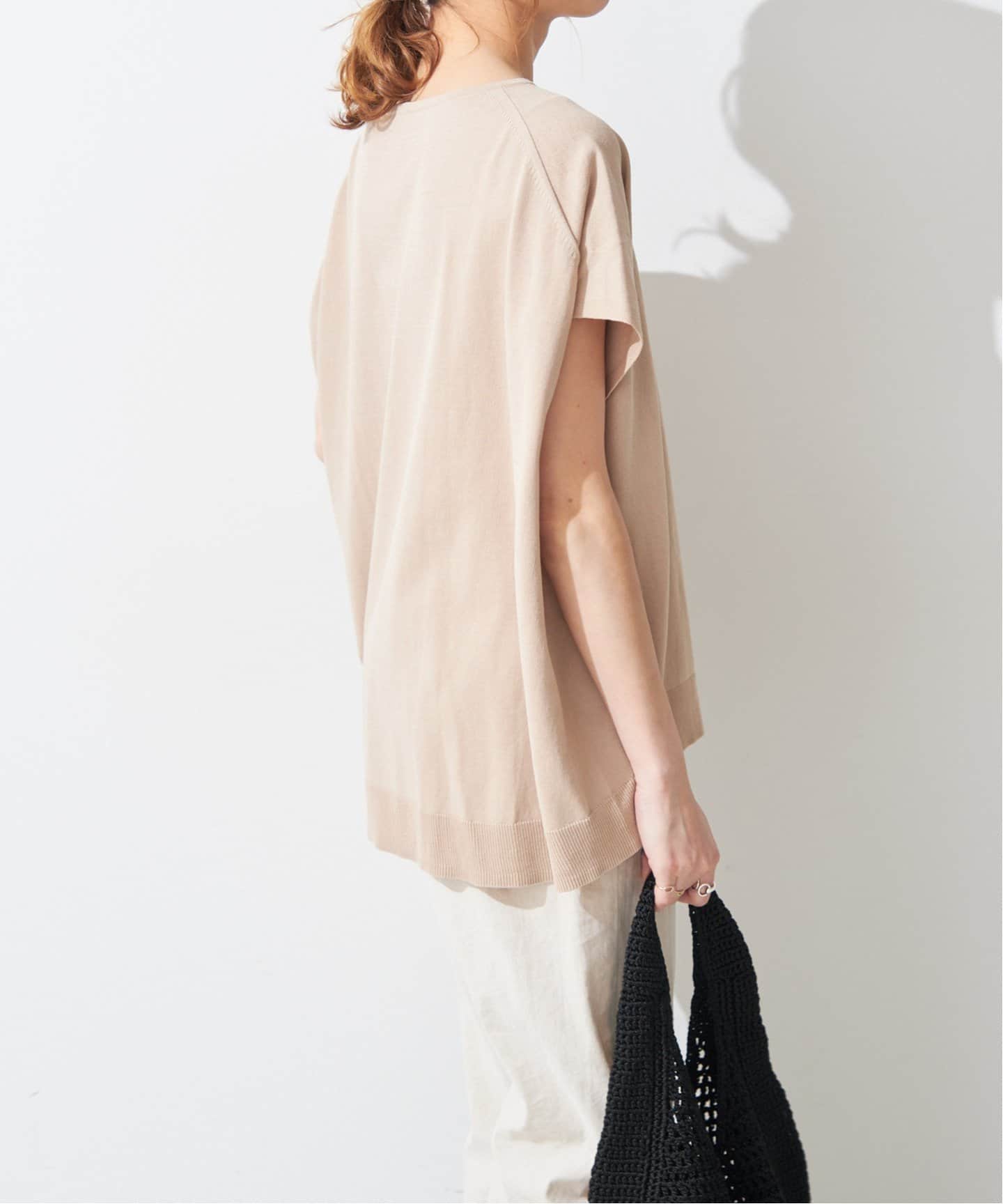 未使用 スピックアンドスパン ICE COTTON フレンチスリーブルーズニット スピック&スパン Spick&Span 24SS ICE COTTON フレンチスリーブ