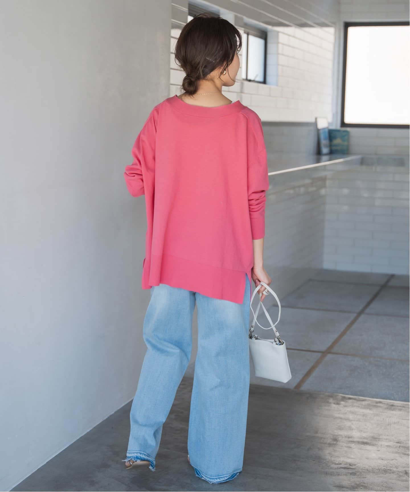【cocokapa】ICE COTTON 2WAY カーディガン ピンク ≪追加≫ICECOTTON 2wayオーバーサイズカーディガン（カーディガン