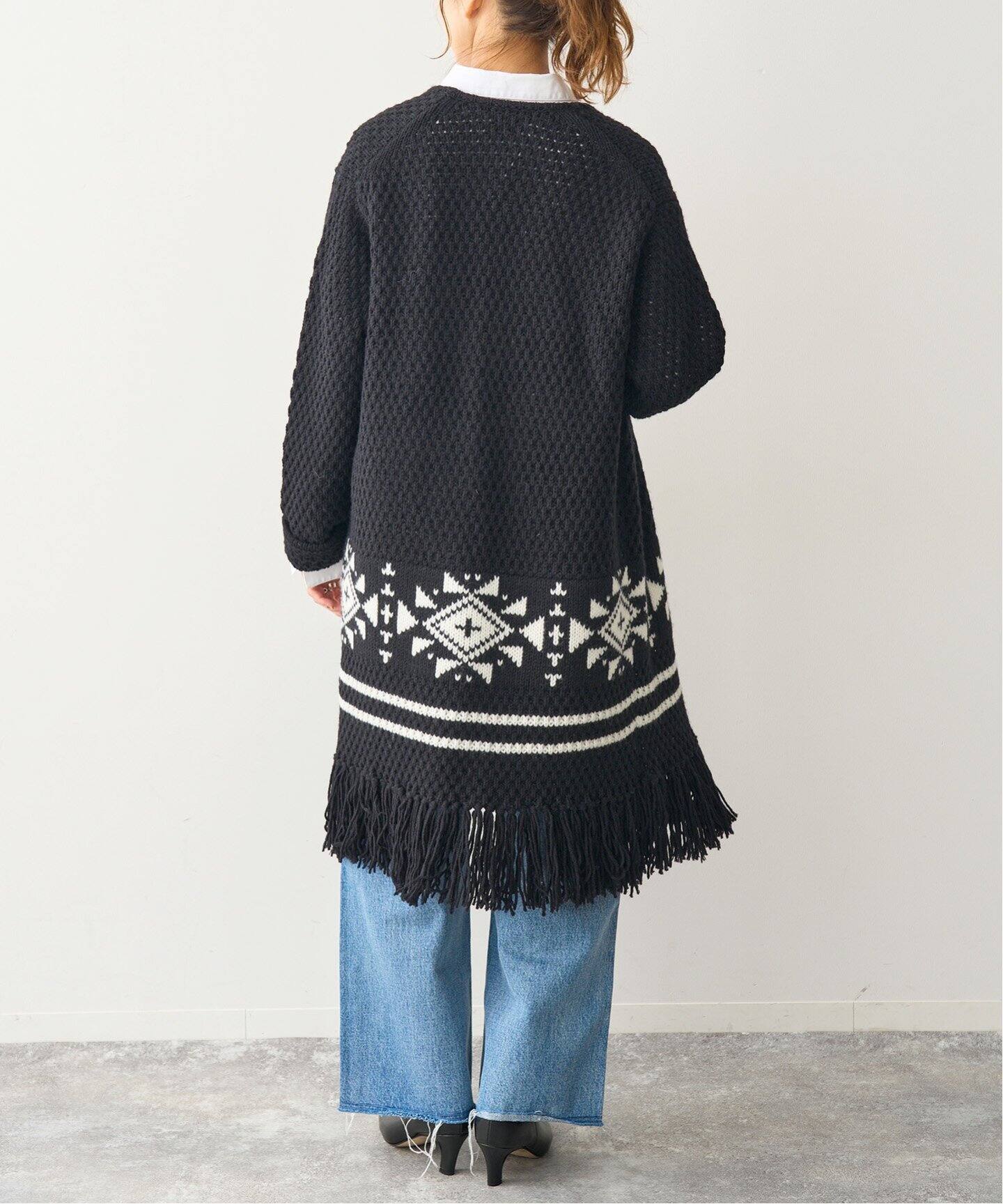 ジャガード フリンジニットカーディガン（カーディガン）｜Spick and  