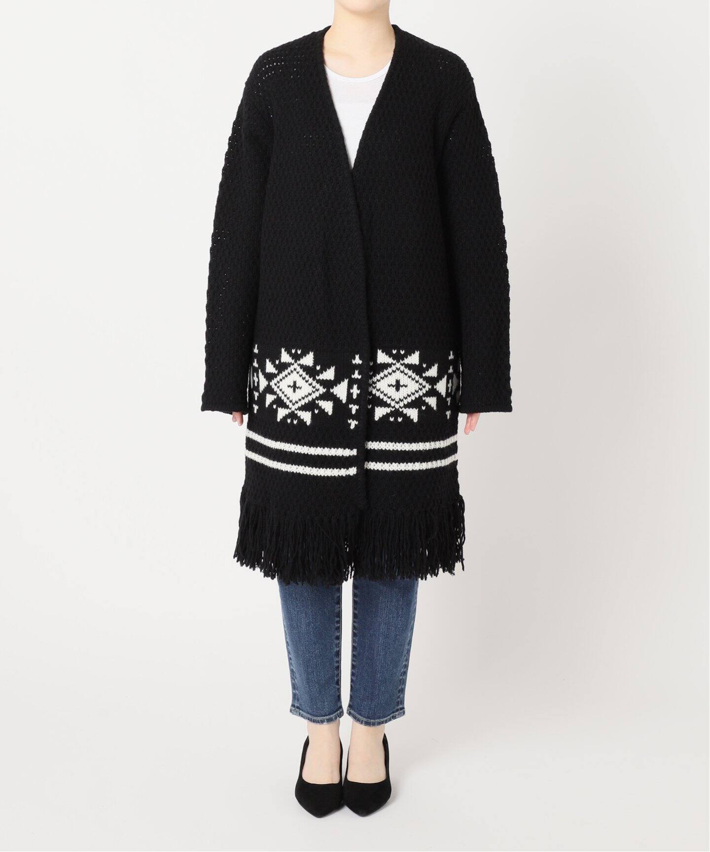 ジャガード フリンジニットカーディガン（カーディガン）｜Spick and  