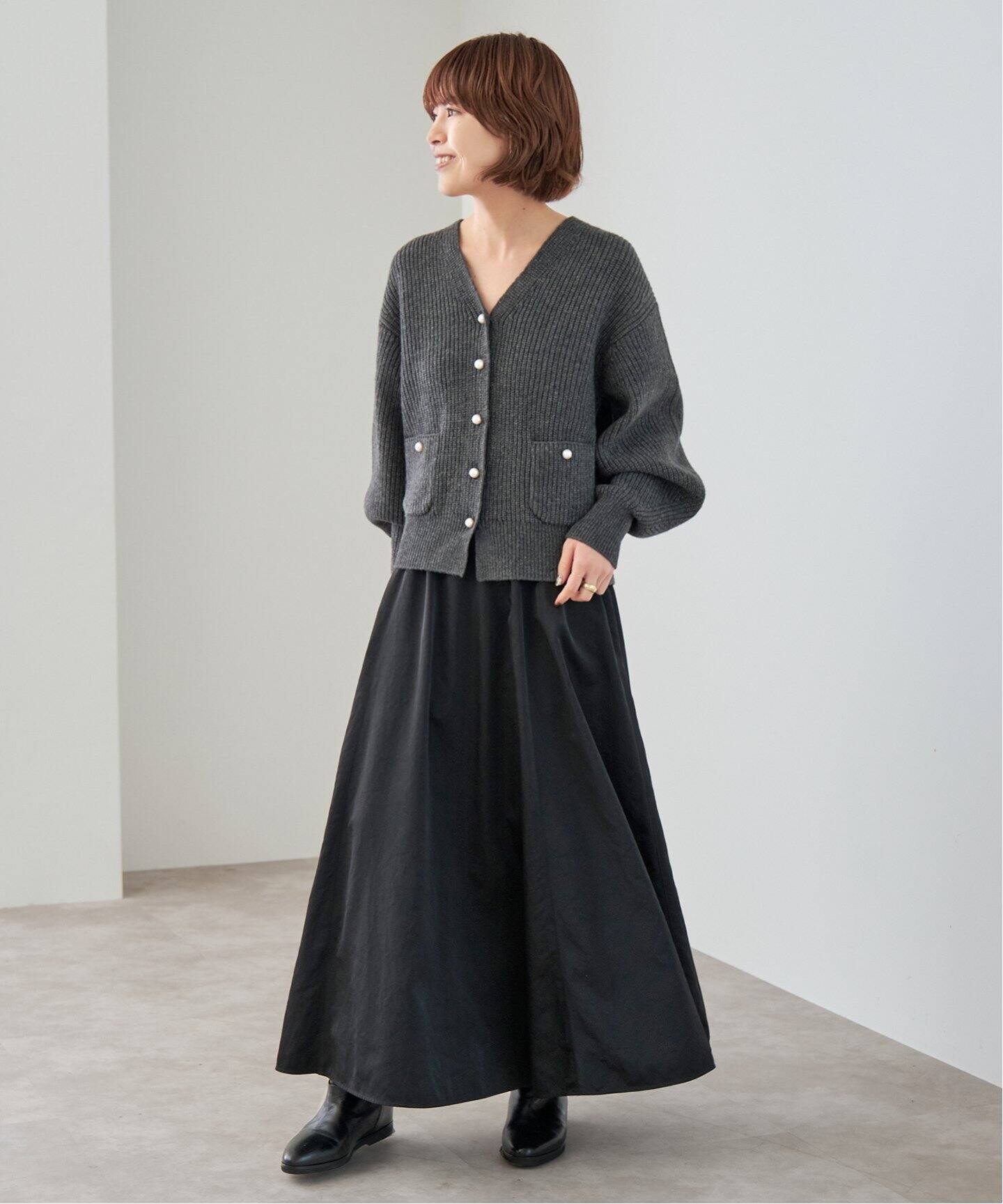 パール畦ニット カーディガン（カーディガン）｜Spick and Span  