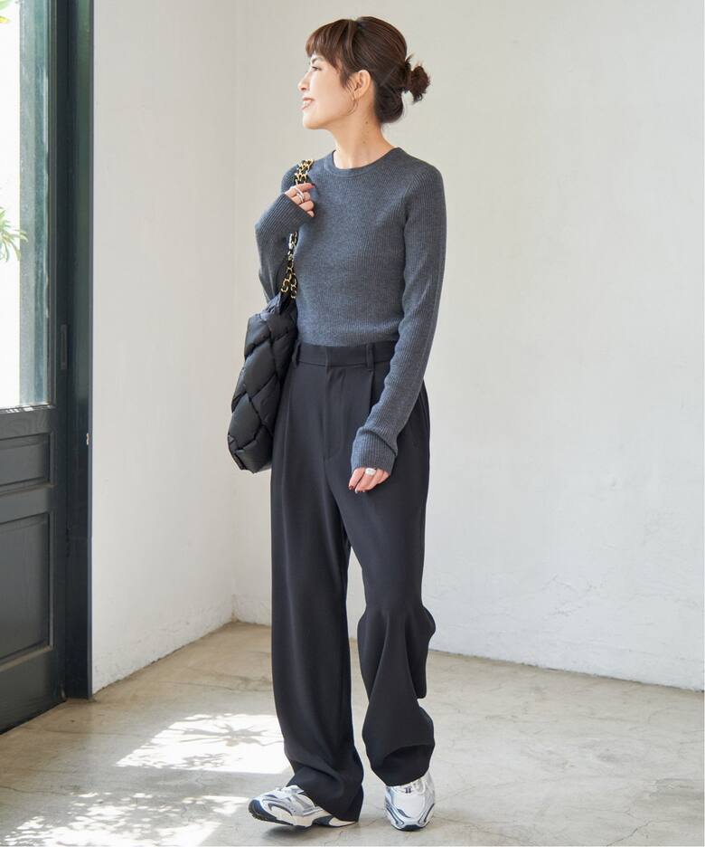 ウォッシャブル クルーネックリブニット（ニット／セーター）｜Spick  