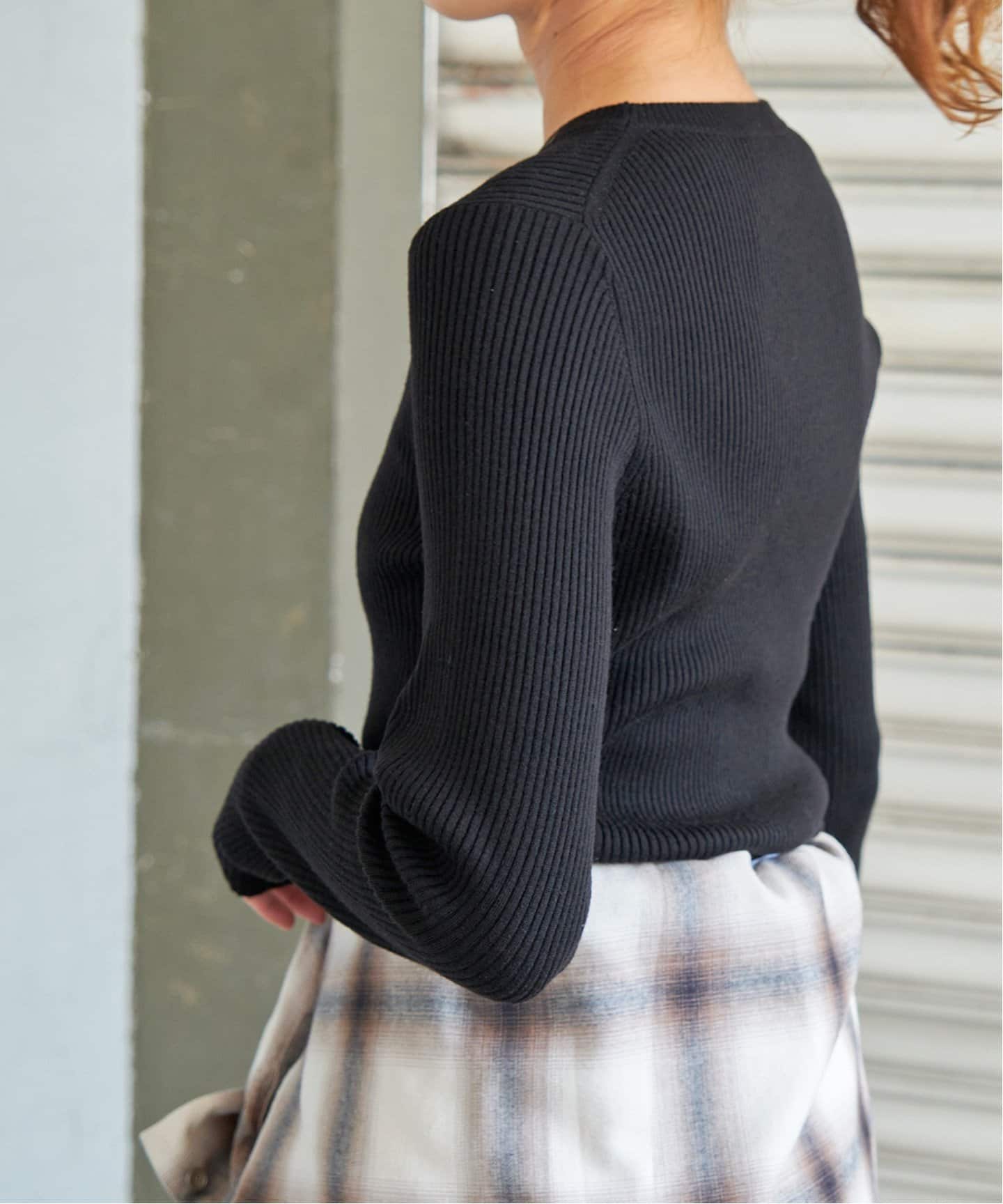 スピックアンドスパン　ウォッシャブル クルーネックリブニット WEB限定追加》ウォッシャブル クルーネックリブニット（ニット