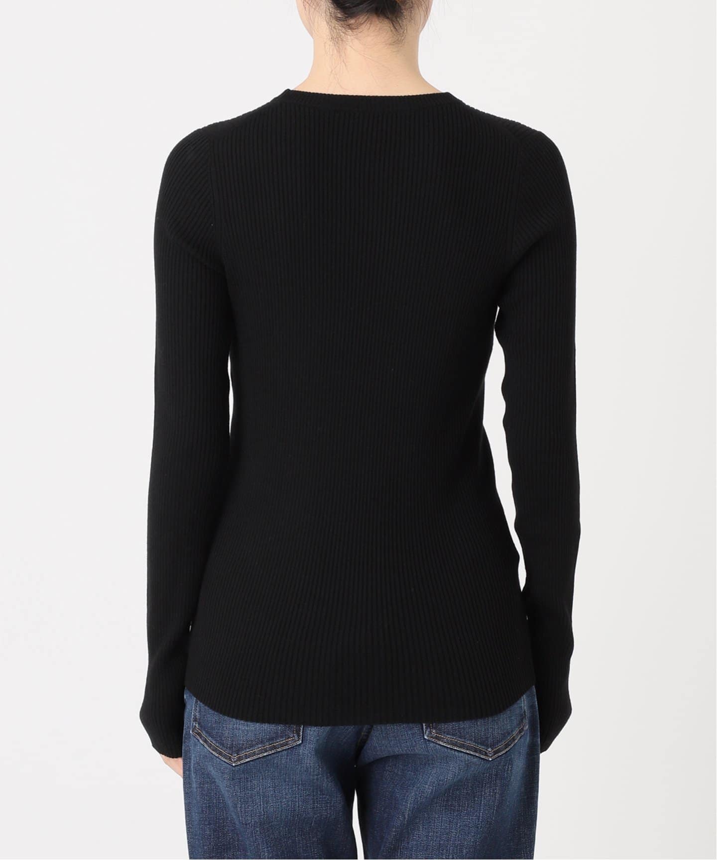 WEB限定追加》ウォッシャブル クルーネックリブニット（ニット