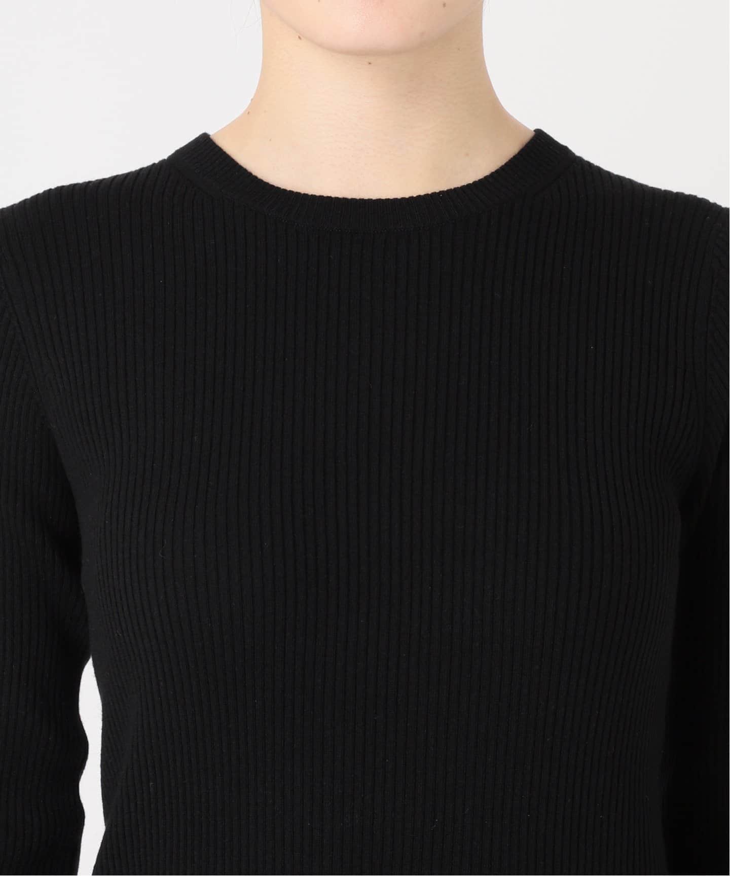 スピックアンドスパン　ウォッシャブル クルーネックリブニット WEB限定追加》ウォッシャブル クルーネックリブニット（ニット