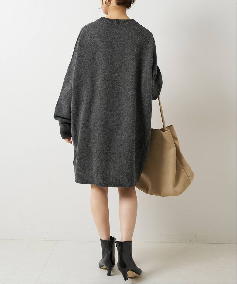 クルーネック ワイドチュニック プルオーバー（ニット／セーター  