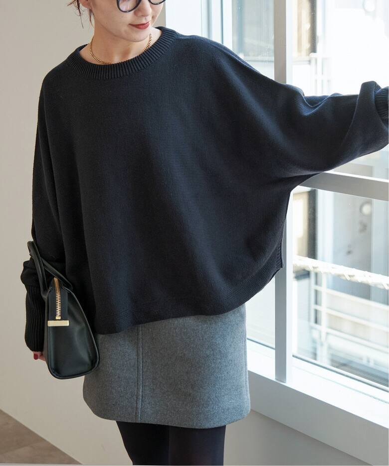 バルキーヤーン ドルマンロングリブニット（ニット／セーター）｜Spick  