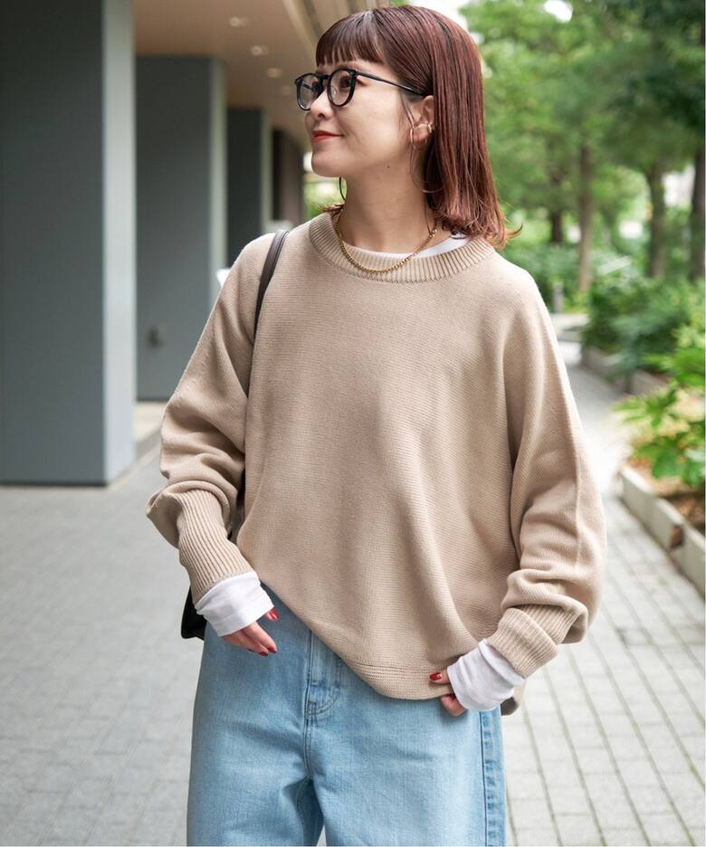 バルキーヤーン ドルマンロングリブニット（ニット／セーター）｜Spick  