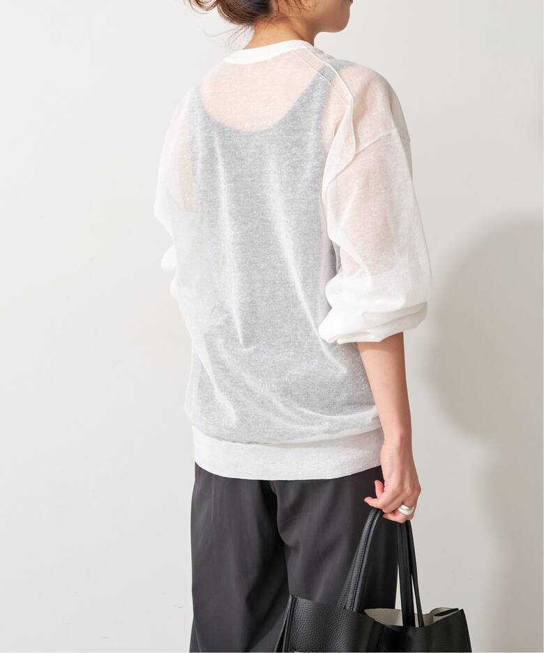 シアーニットボリュームスリーブプルオーバー（ニット／セーター  