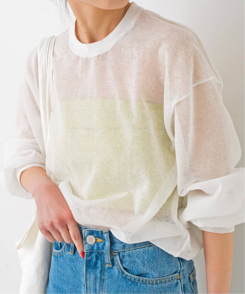 シアーニットボリュームスリーブプルオーバー（ニット／セーター  