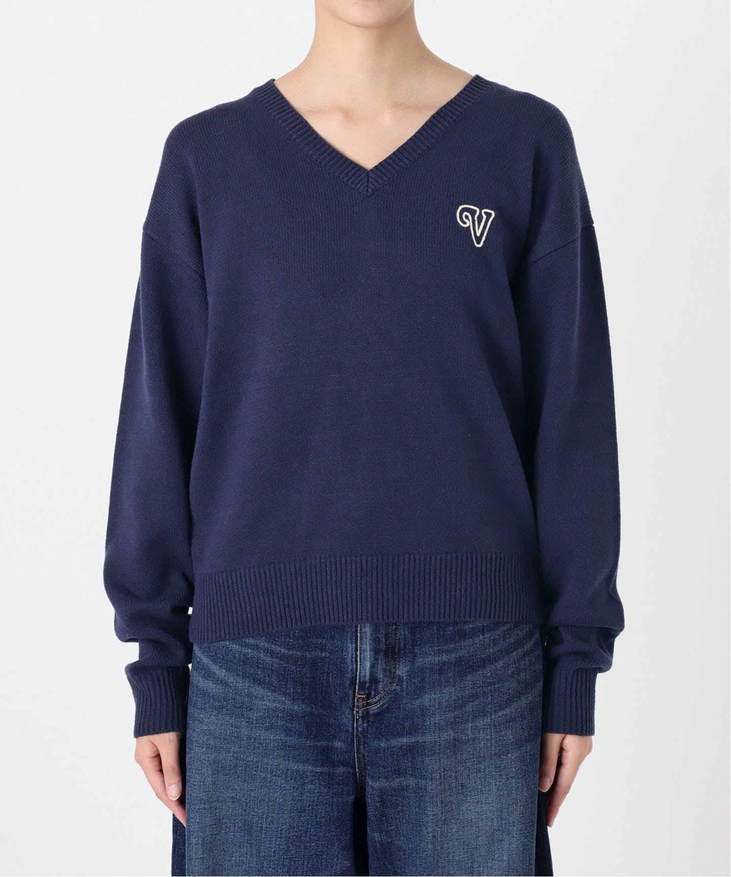 最終値下げ☆2025 新品未使用　スピックアンドスパン　Vネックニットジャケット 週末限定値下げ 2025 新作 スピックアンドスパン Vネックニット