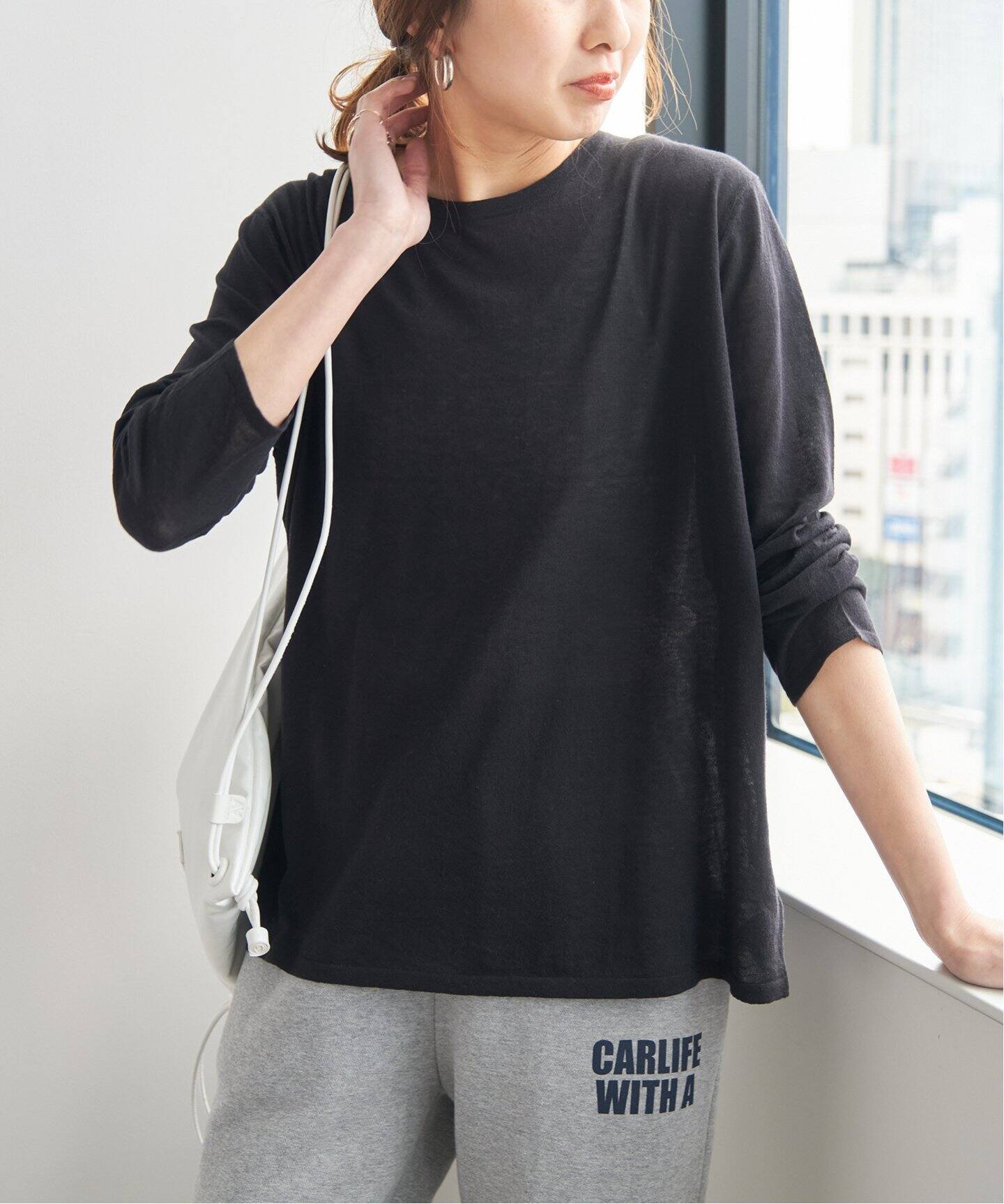 Spick &amp; Span (スピックアンドスパン) SEA  COTTON ロングスリーブプルオーバー グレー Free SEA ISLAND COTTON ロングスリーブプルオーバー（ニット／セーター