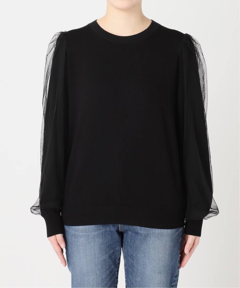 追加予約》チュールスリーブニットプルオーバー（ニット／セーター  