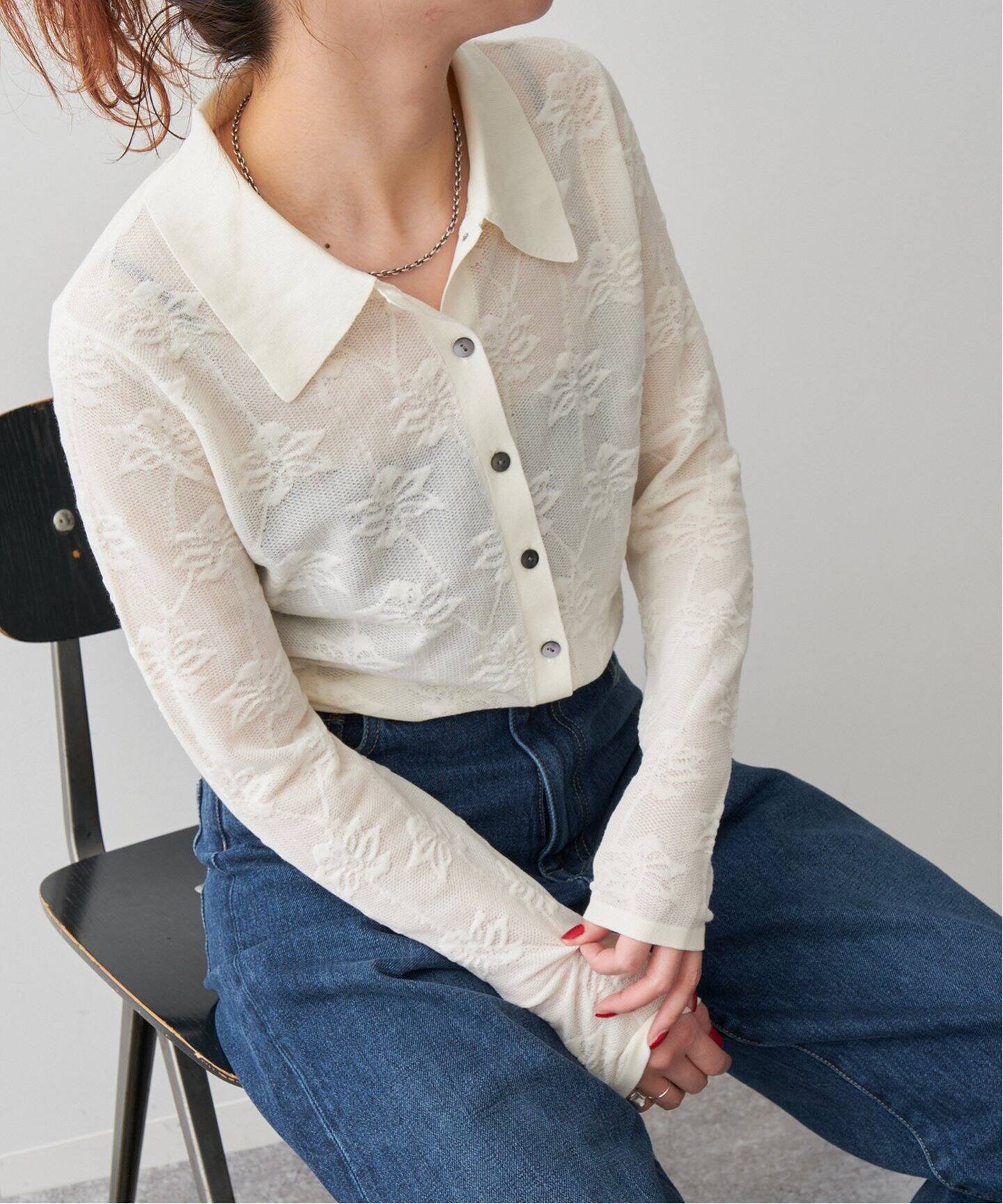 レーシージャガードニット（ニット／セーター）｜Spick and Span 