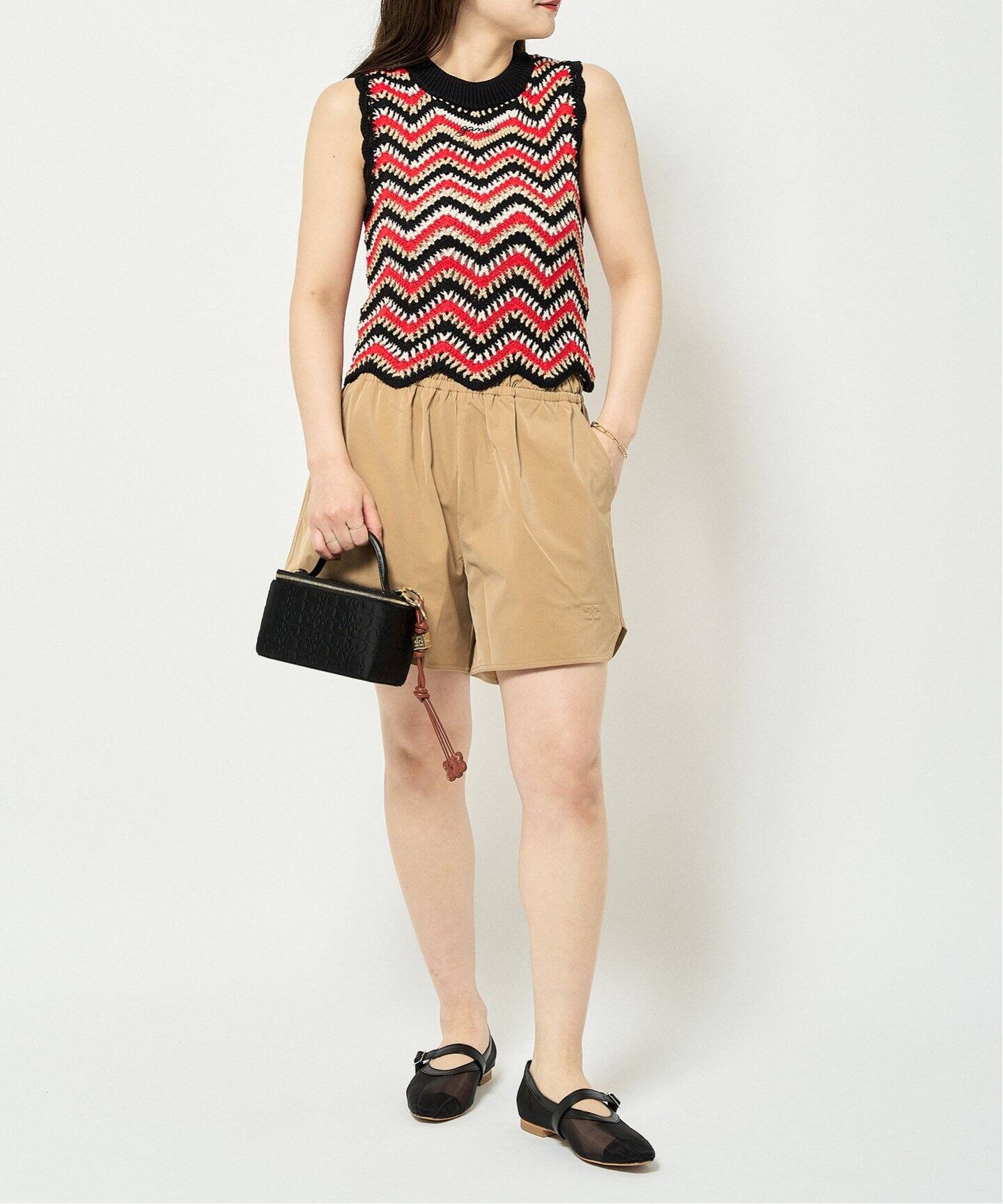 【送料&関税込】Ganni Crochet Knit Vest Black Black Crochet Tie String Vest | GANNI US