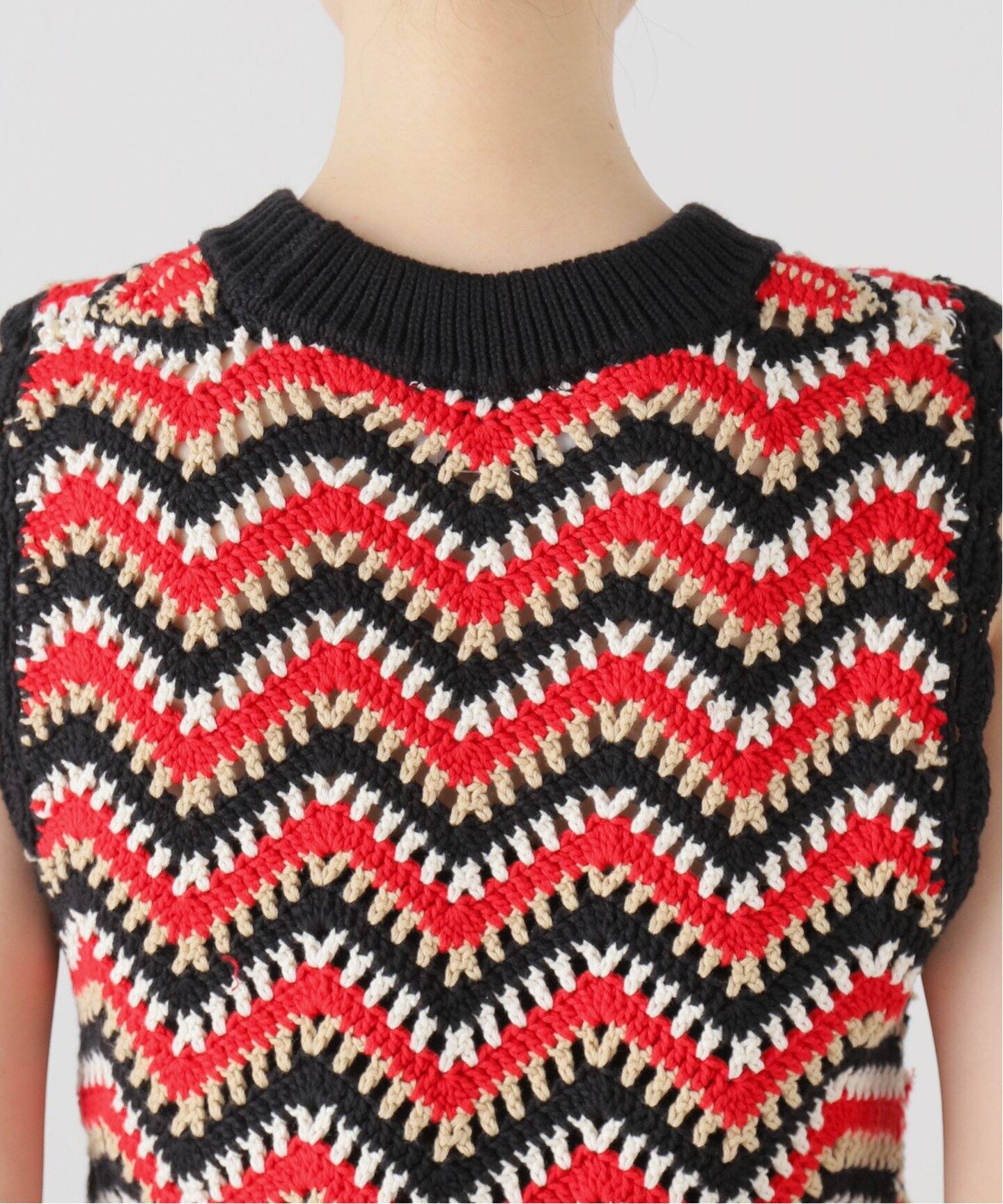 GANNI / ガニー】 Cotton Crochet Vest（ニット／セーター）｜U