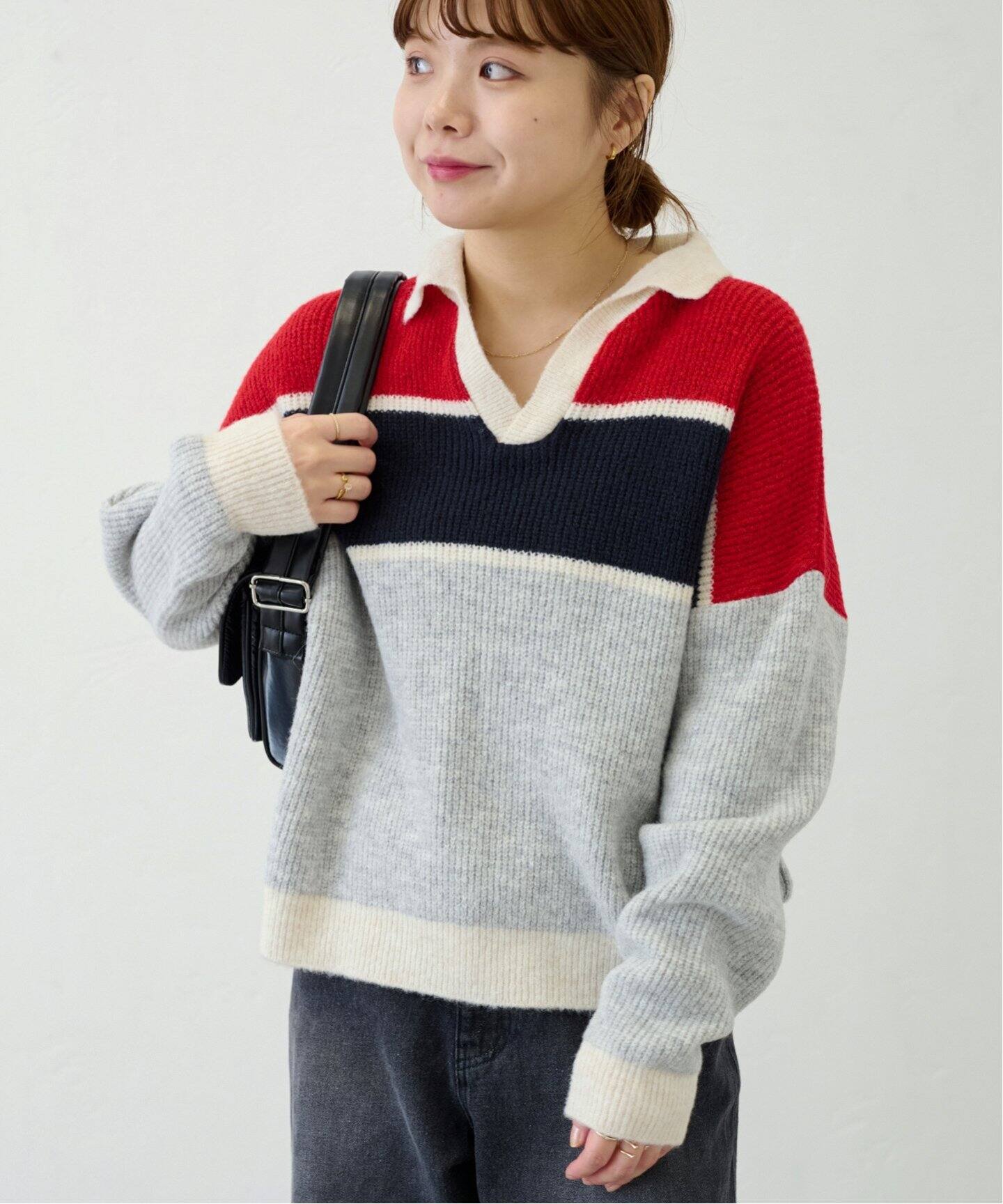 reddish brown スキッパーニット プルオーバー reddish brown スキッパーニット プルオーバー メンズ