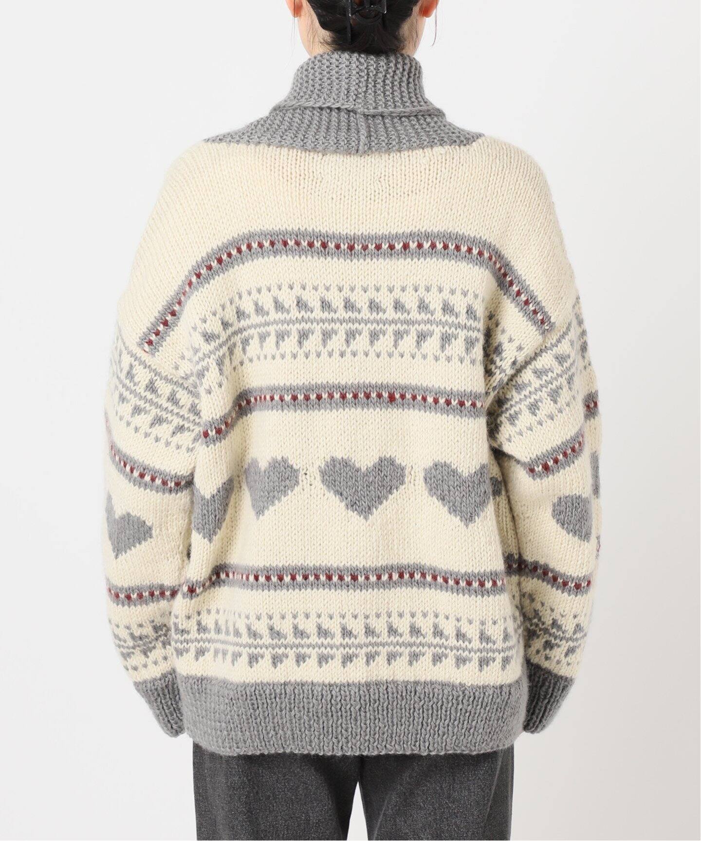 NEPAL HAND KNIT/ネパールハンドニット】 Heartカウチンニットカーデ 