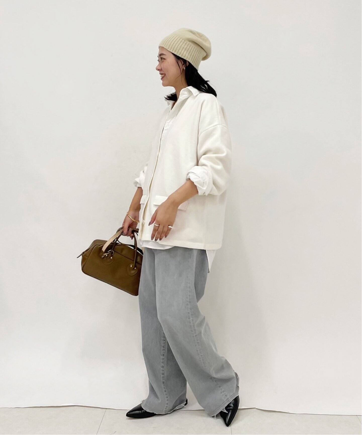 【2024AW】FRAMeWORK WO/CO 接結Vネックカーディガン グレー WO/CO 接結Vネックカーディガン（カーディガン）｜FRAMeWORK