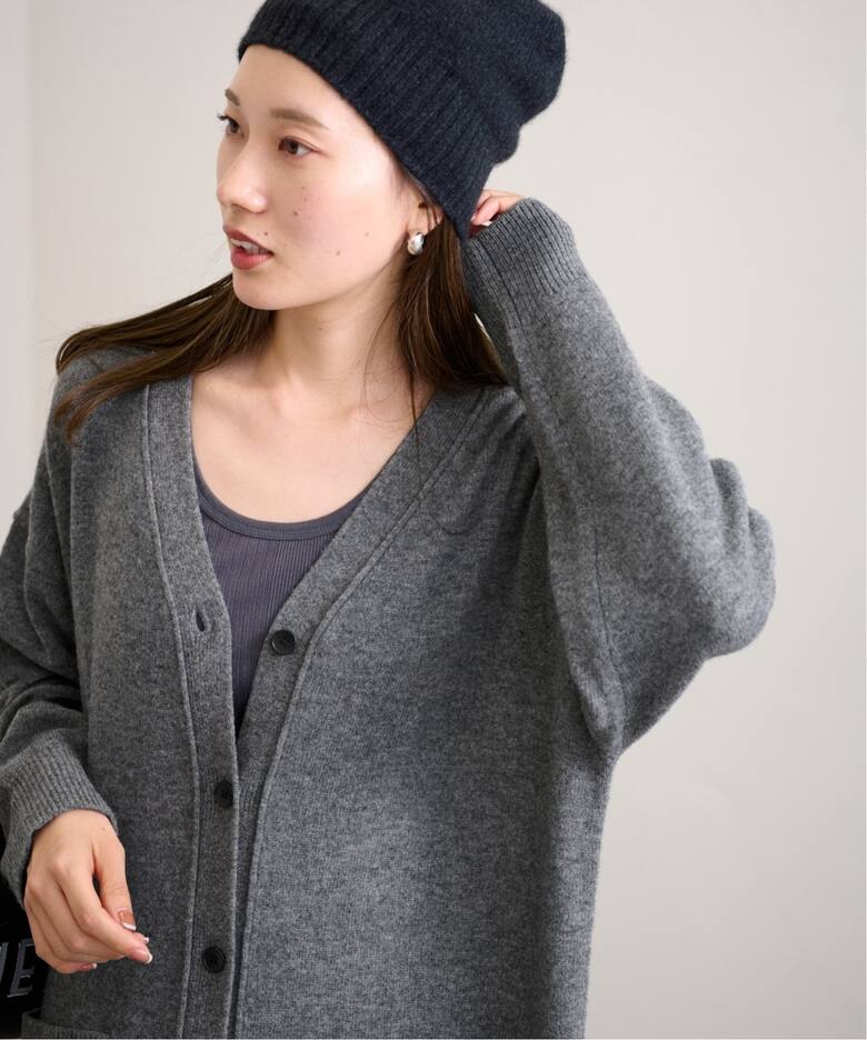 Merino Wool ロングVカーディガン（ニットワンピース）｜FRAMeWORK  