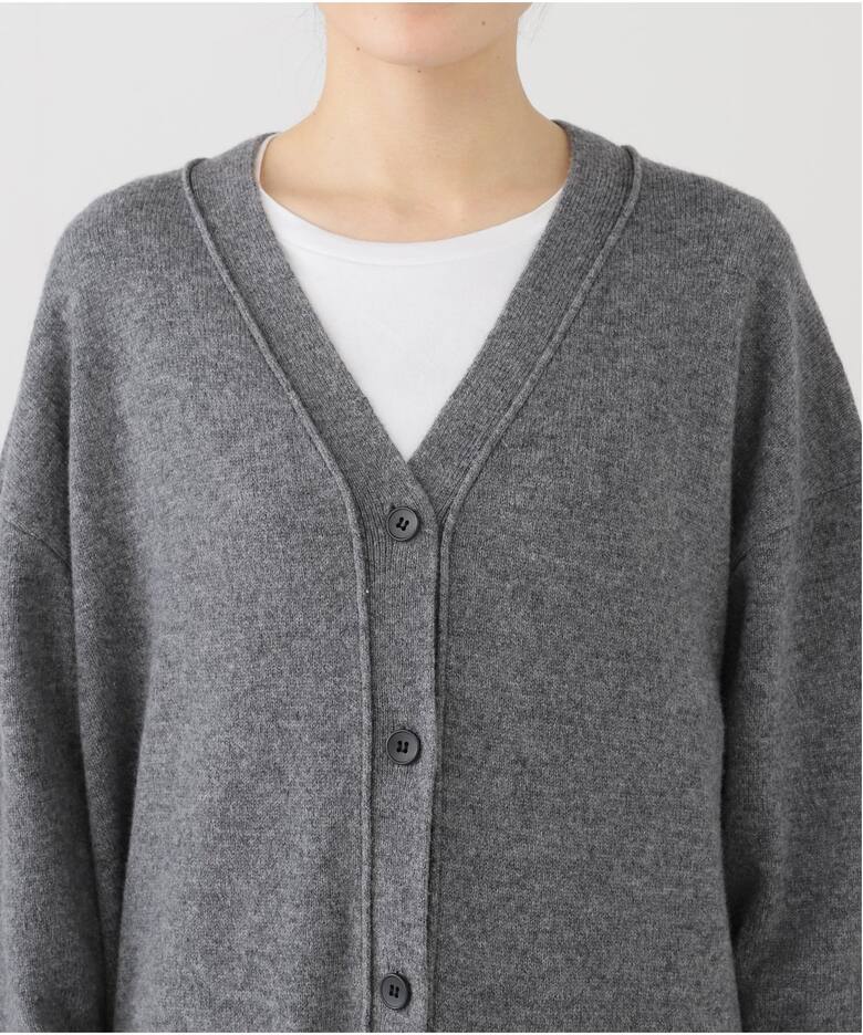 Merino Wool ロングVカーディガン（ニットワンピース）｜FRAMeWORK  