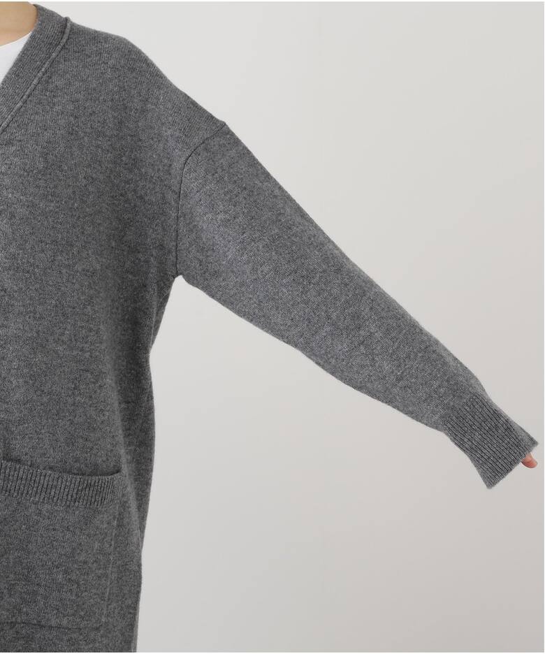 Merino Wool ロングVカーディガン（ニットワンピース）｜FRAMeWORK  