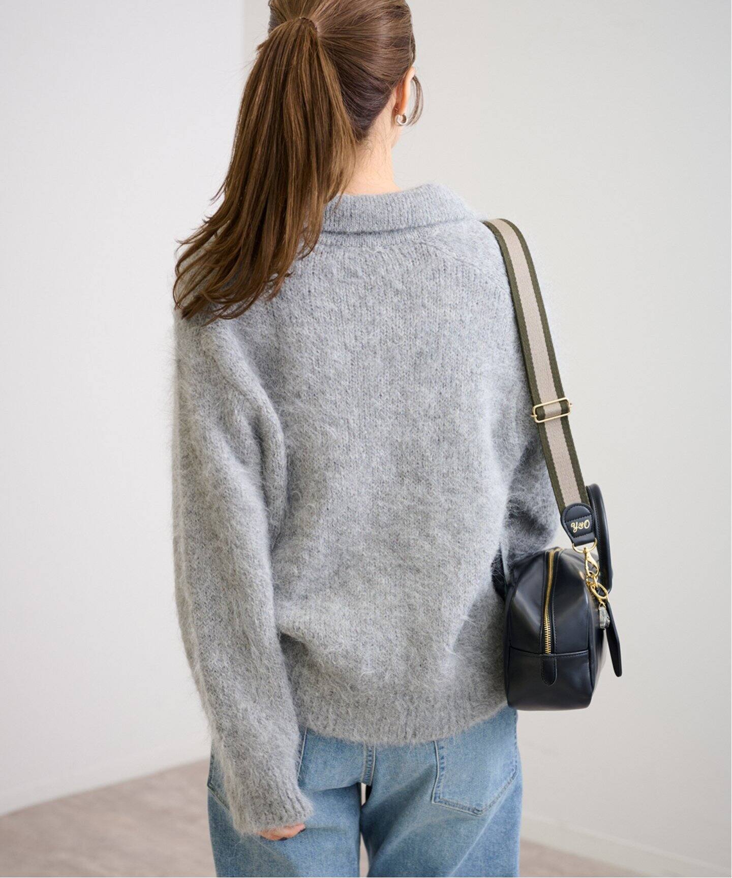 ATON/エイトン ALPACA FUR STAND COLLAR カーディガン（カーディガン 