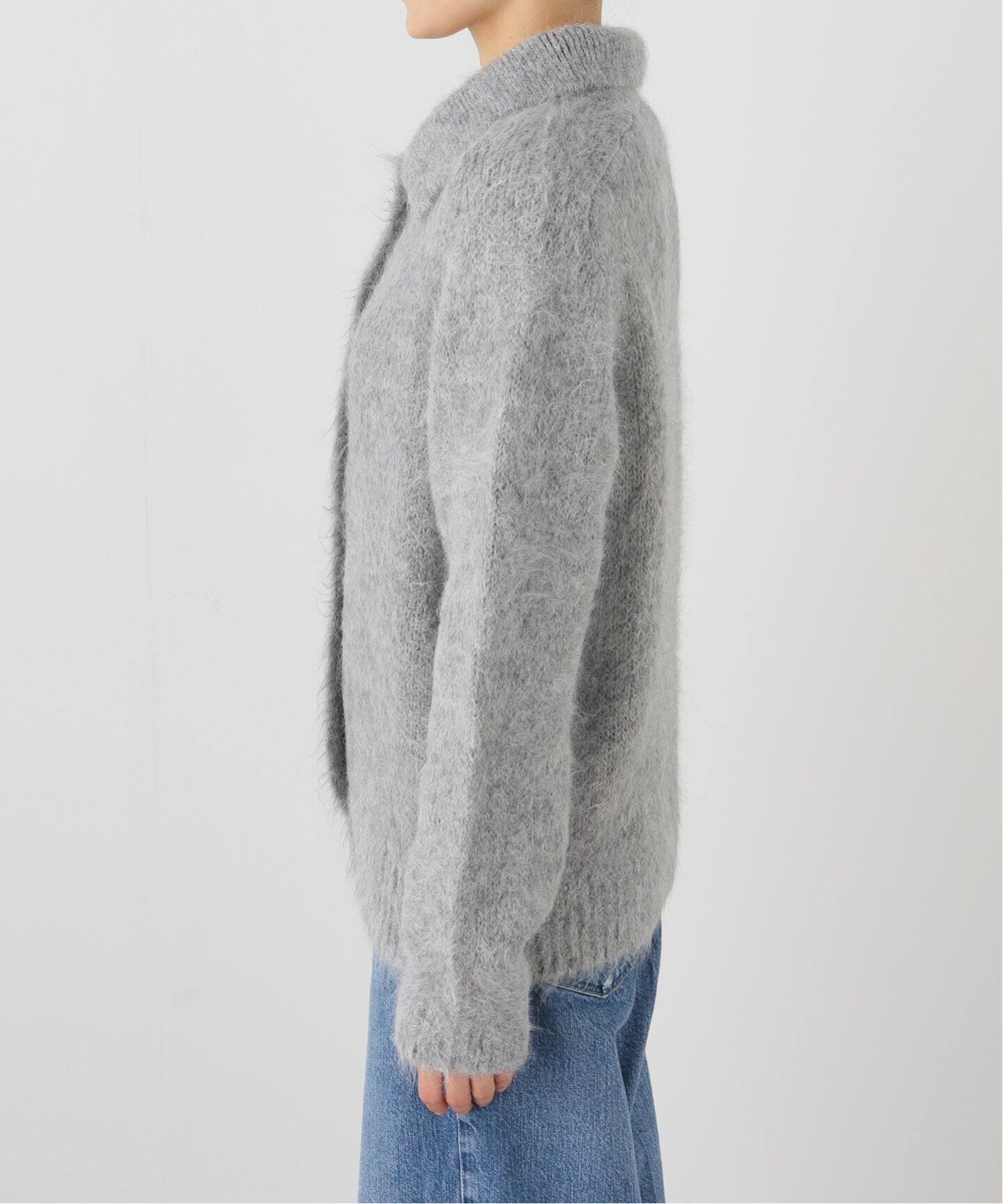 ATON/エイトン ALPACA FUR STAND COLLAR カーディガン（カーディガン 