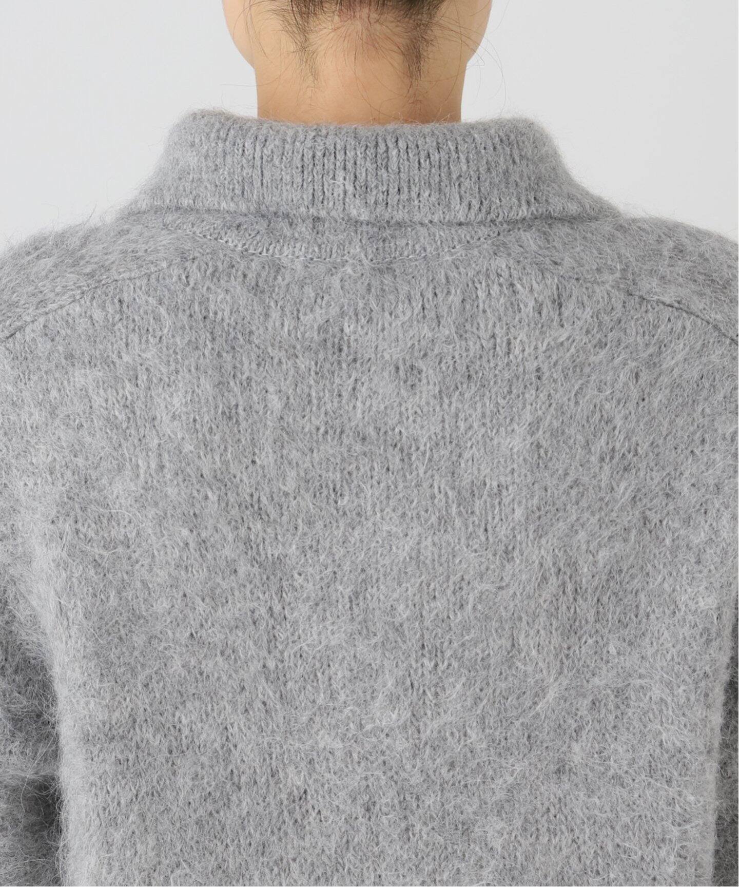 ATON/エイトン ALPACA FUR STAND COLLAR カーディガン（カーディガン 