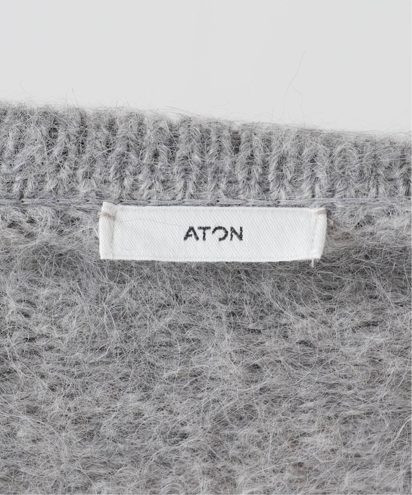 ATON/エイトン ALPACA FUR STAND COLLAR カーディガン（カーディガン 