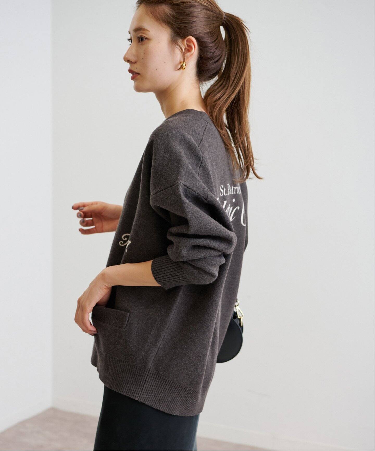 st.Johns 3rd club 別注カレッジロゴカーディガン NJ At  